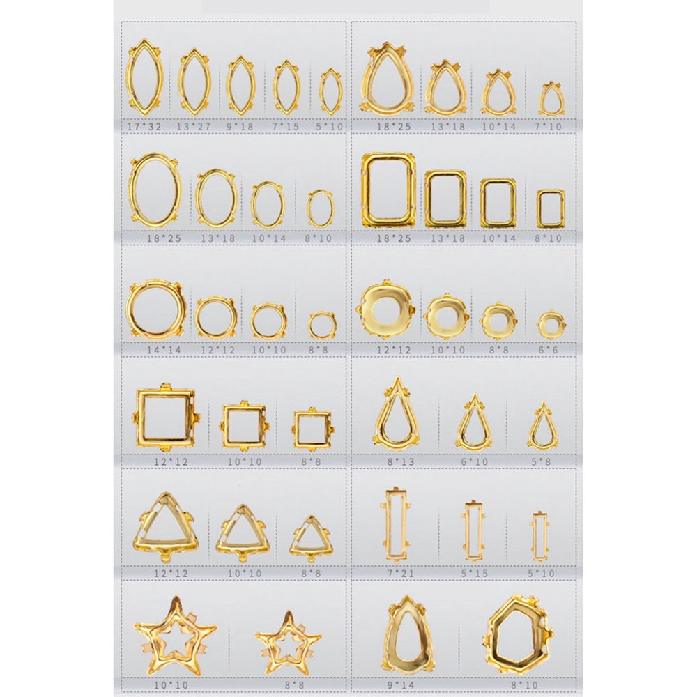 20pcs Golden Copper Hollow Bottom With Holes Base for K9 Rhinestone DIY Jewelry Making