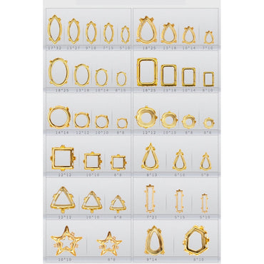 20pcs Golden Copper Hollow Bottom With Holes Base for K9 Rhinestone DIY Jewelry Making