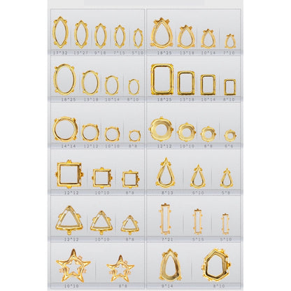20pcs Golden Copper Hollow Bottom With Holes Base for K9 Rhinestone DIY Jewelry Making
