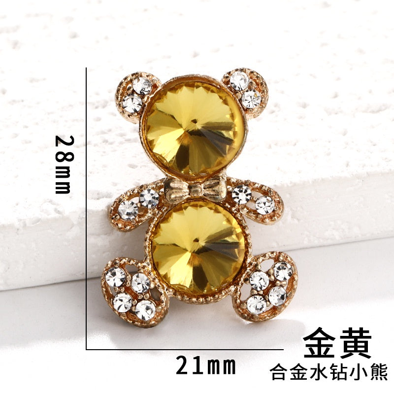 Crystal Bear Multi-color Diamond Bear Brooch DIY Accessories