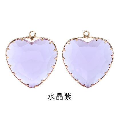 Fashion Transparent Love Heart Crystal Pendant for Earring Necklace Diy Making