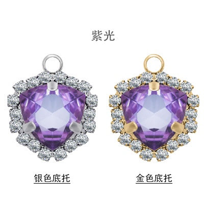 Fat Triangle Diy Necklace Earrings Accessories Pendant Crystal Glass Claw Rhinestone
