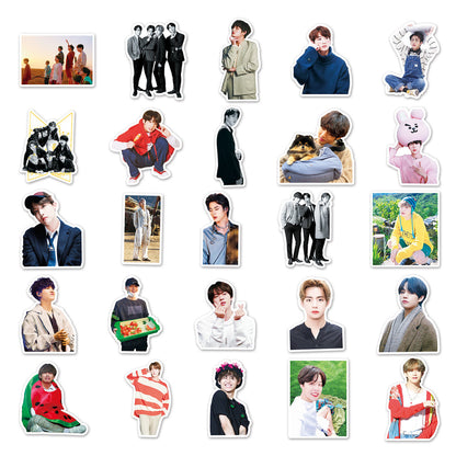 Korea BTS Luggage Stickers Personalized Doodle Laptop Notebook Card Decorative Stickers