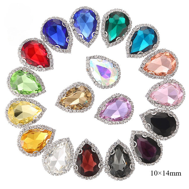 10×14mm Drop Claw Rhinestones Crystal Buckle Claw Rhinestones Girdle Edge Claw Chain Diy Headdress Hair Accessories Footwear Clothing Accessories