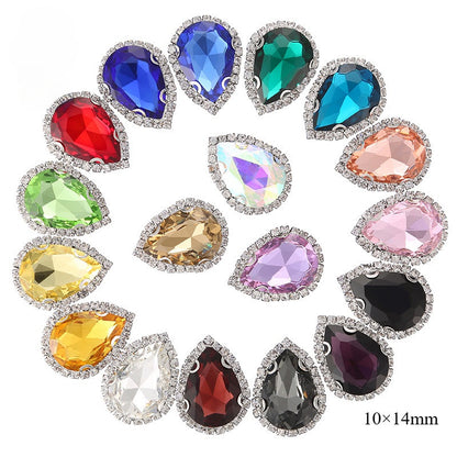 10×14mm Drop Claw Rhinestones Crystal Buckle Claw Rhinestones Girdle Edge Claw Chain Diy Headdress Hair Accessories Footwear Clothing Accessories