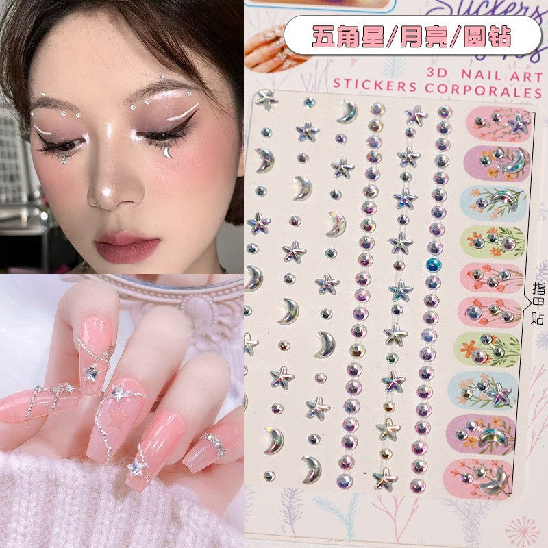 Stage Performance Butterfly Moon Face Stickers Makeup Party Festival Temporary Stickers