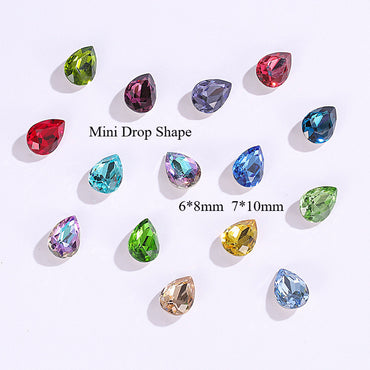 6*8/7*10mm 50pcs Mini Drop Shape  Shiny Diamond Nail Art Rhinestone for DIY