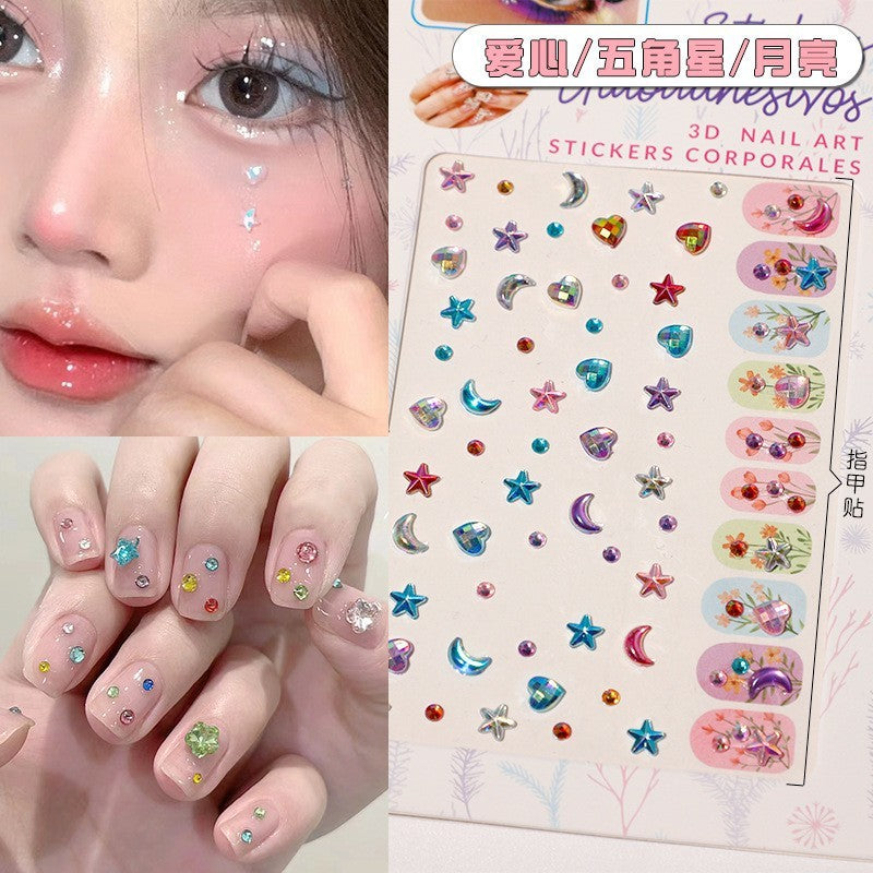 Stage Performance Butterfly Moon Face Stickers Makeup Party Festival Temporary Stickers