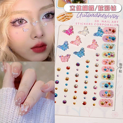Stage Performance Butterfly Moon Face Stickers Makeup Party Festival Temporary Stickers