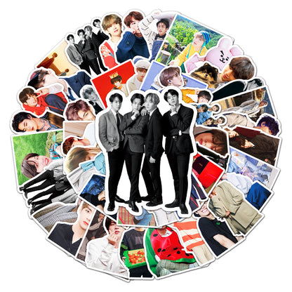 Korea BTS Luggage Stickers Personalized Doodle Laptop Notebook Card Decorative Stickers
