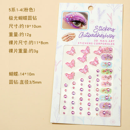 Stage Performance Butterfly Moon Face Stickers Makeup Party Festival Temporary Stickers