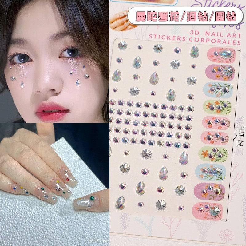 Stage Performance Butterfly Moon Face Stickers Makeup Party Festival Temporary Stickers
