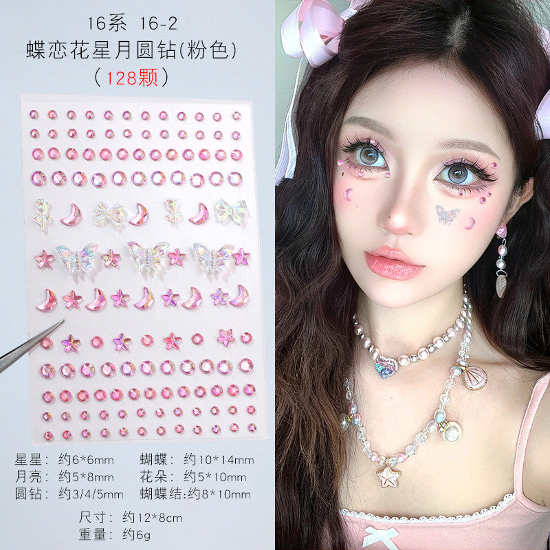 Stage Performance Butterfly Moon Face Stickers Makeup Party Festival Temporary Stickers