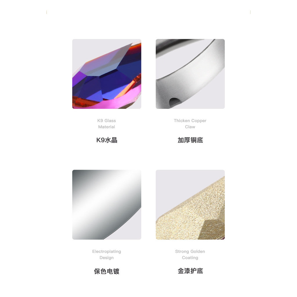 K9 Material Thickened Hollow Claw Diamond Tip Bottom Crystal Glass Shaped Rhinestone Diy Clothing Wedding Accessories