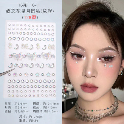 Stage Performance Butterfly Moon Face Stickers Makeup Party Festival Temporary Stickers