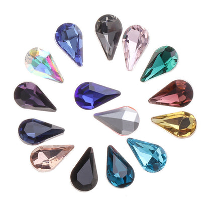 5*8/6*10mm 50PCS water Drop Nail Art Crystal Glass Rhinestone for Crafts