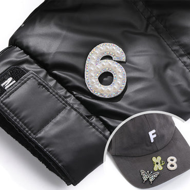 Numbers From 0 To 9  ABS Pearl Crystal Diamond Non-woven Fabric DIY Clothing Accessories
