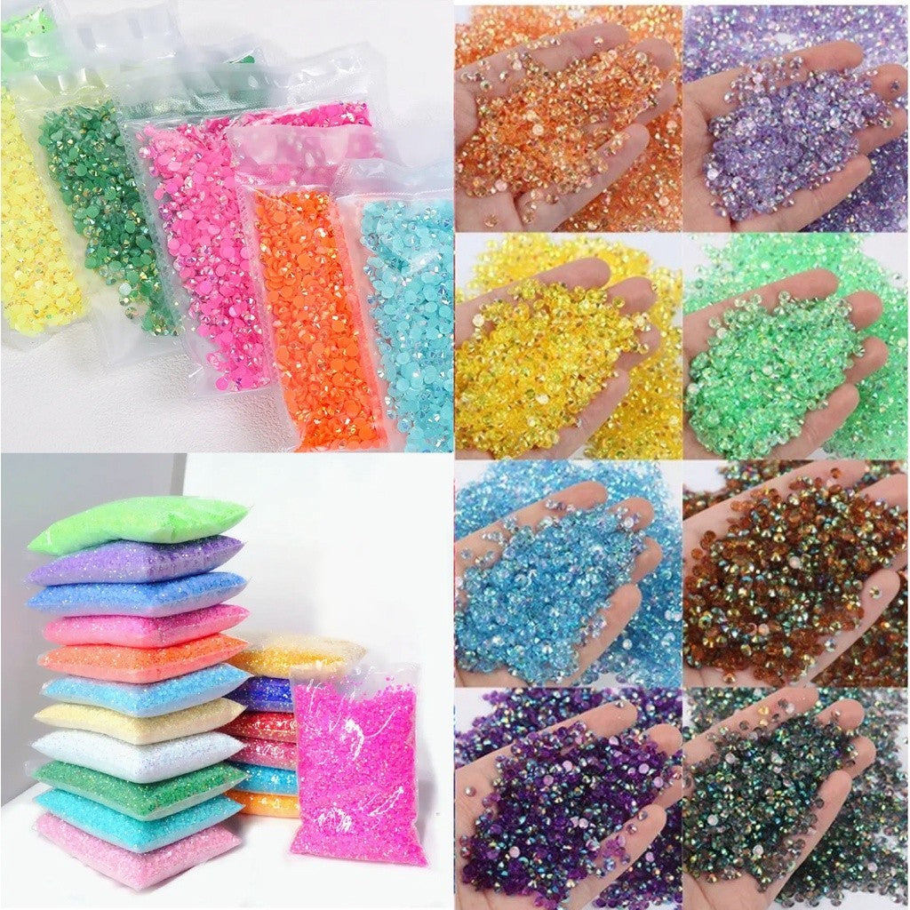 4/5/6 mm flat bottom crystal resin diamond AB color transparent U series acrylic nail drill large package 5,000 pcs