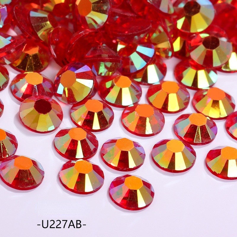 4/5/6 mm flat bottom crystal resin diamond AB color transparent U series acrylic nail drill large package 5,000 pcs
