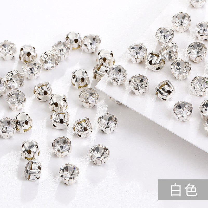 1440 pcs/bag 4mm/5mm solid single-claw rhinestone perforated hand-sewn drill thickened bottom support, luggage, clothing accessories, accessories, four-corner single-claw hand-sewn drill