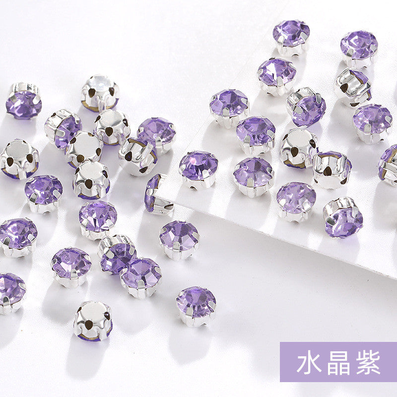 1440 pcs/bag 4mm/5mm solid single-claw rhinestone perforated hand-sewn drill thickened bottom support, luggage, clothing accessories, accessories, four-corner single-claw hand-sewn drill
