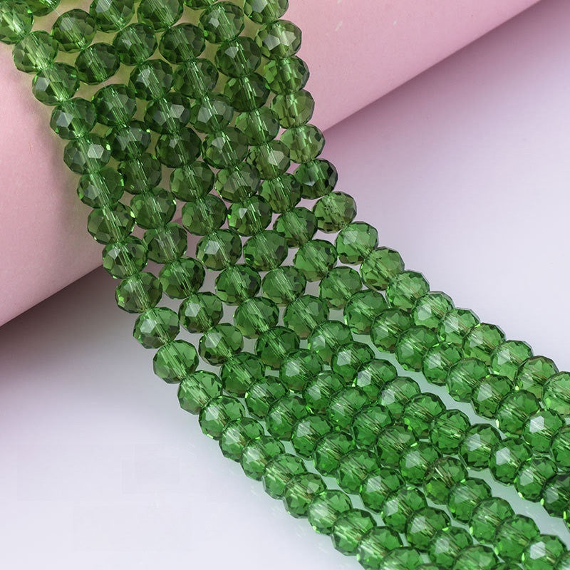 6/8mm Flat Crystal Glass Beads DIY Hand String Necklace Accessories