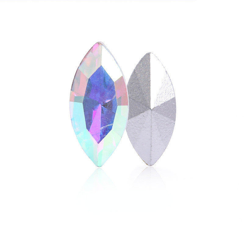 7*15/9*18mm 50pcs Navette Crystal Shiny Glass Rhinestone for Garment Shoes Bag Decoration
