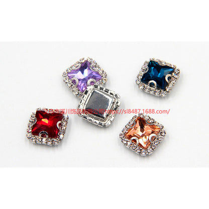 14mm 10PCS Large Size Crystal Sew on Crystal Rhinestone with Gold/Sliver Claw