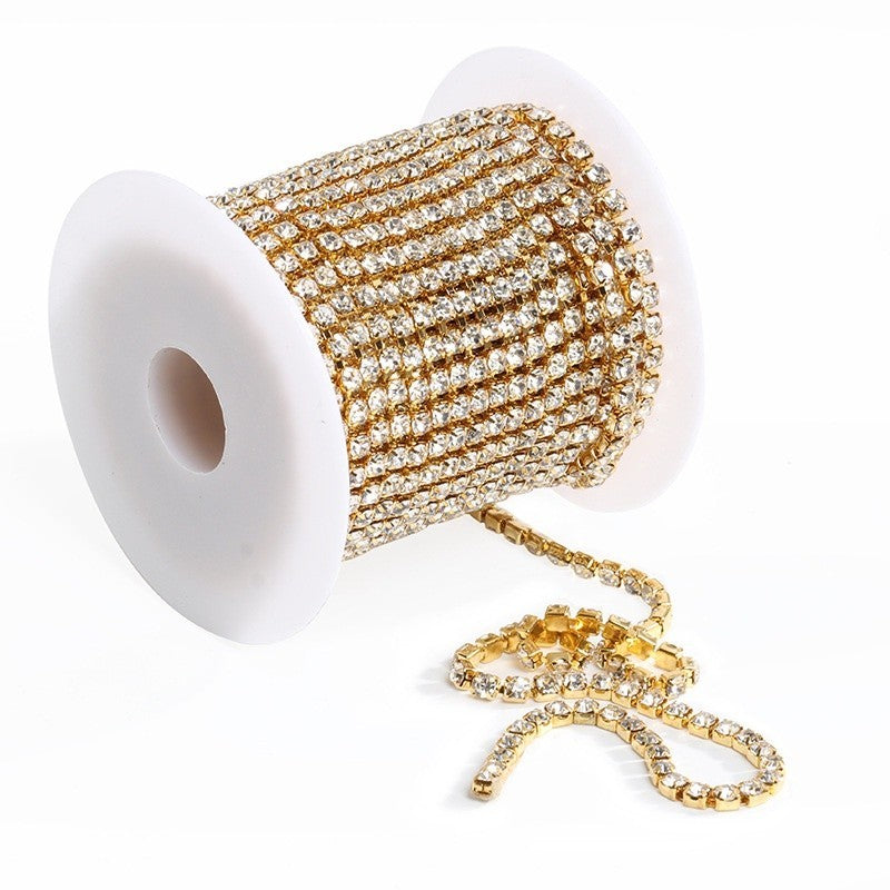 One Roll Length 10m SS6-SS16 Cup Chain Crystal Sew On Rhinestone for DIY Clothes Jewelry Making