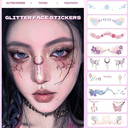 New Fashion Glitter Makeup Stickers Music Festival Concert Party Party Disposable Face Stickers