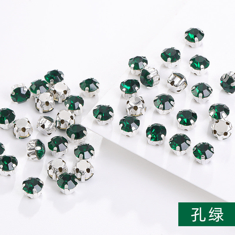 1440 pcs/bag 4mm/5mm solid single-claw rhinestone perforated hand-sewn drill thickened bottom support, luggage, clothing accessories, accessories, four-corner single-claw hand-sewn drill