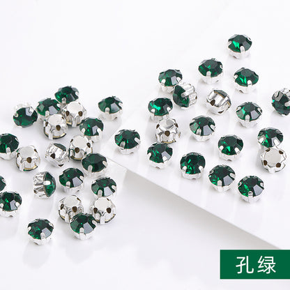 1440 pcs/bag 4mm/5mm solid single-claw rhinestone perforated hand-sewn drill thickened bottom support, luggage, clothing accessories, accessories, four-corner single-claw hand-sewn drill