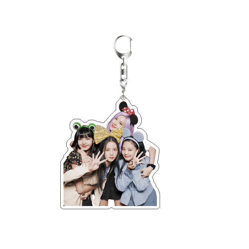 Korean Girl Group BP Keychain Double-sided Sandwich Acrylic Schoolbag Pendant