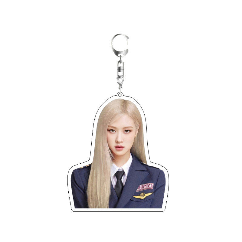 Korean Girl Group BP Keychain Double-sided Sandwich Acrylic Schoolbag Pendant