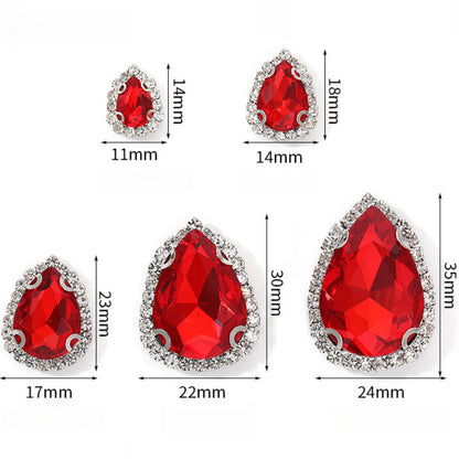 【10pcs】7*10mm Crystal with Gold/silver Base Suitable for Clothing and Wedding Decoration Accessories