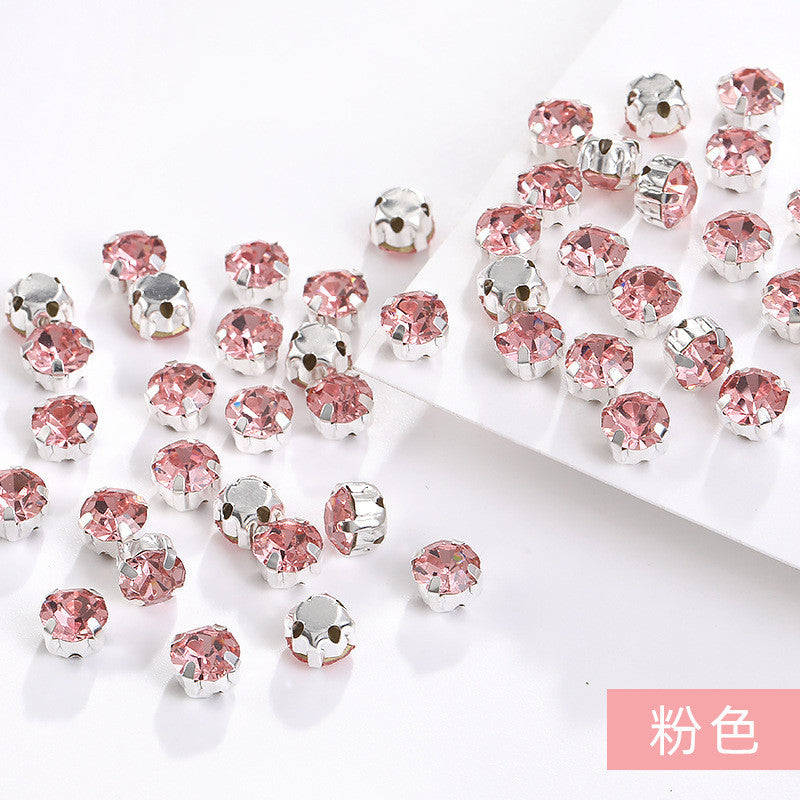1440 pcs/bag 4mm/5mm solid single-claw rhinestone perforated hand-sewn drill thickened bottom support, luggage, clothing accessories, accessories, four-corner single-claw hand-sewn drill