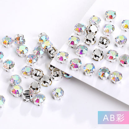 1440 pcs/bag 4mm/5mm solid single-claw rhinestone perforated hand-sewn drill thickened bottom support, luggage, clothing accessories, accessories, four-corner single-claw hand-sewn drill