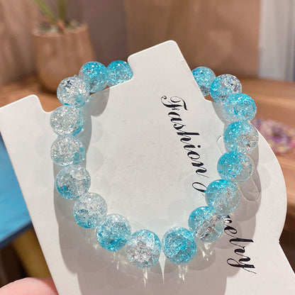 Cracked Starry Sky Bracelet with Glass Beads Two-color Crystal Bracelet