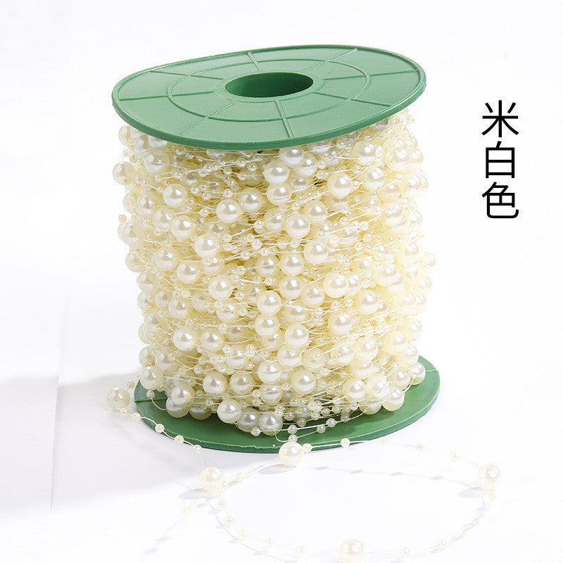Spot 8mm + 3mm beads ABS pearl chain door curtain beads Christmas decoration wedding DIY headgear hair accessories accessories wiring beads