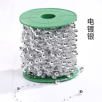 Spot 8mm + 3mm beads ABS pearl chain door curtain beads Christmas decoration wedding DIY headgear hair accessories accessories wiring beads