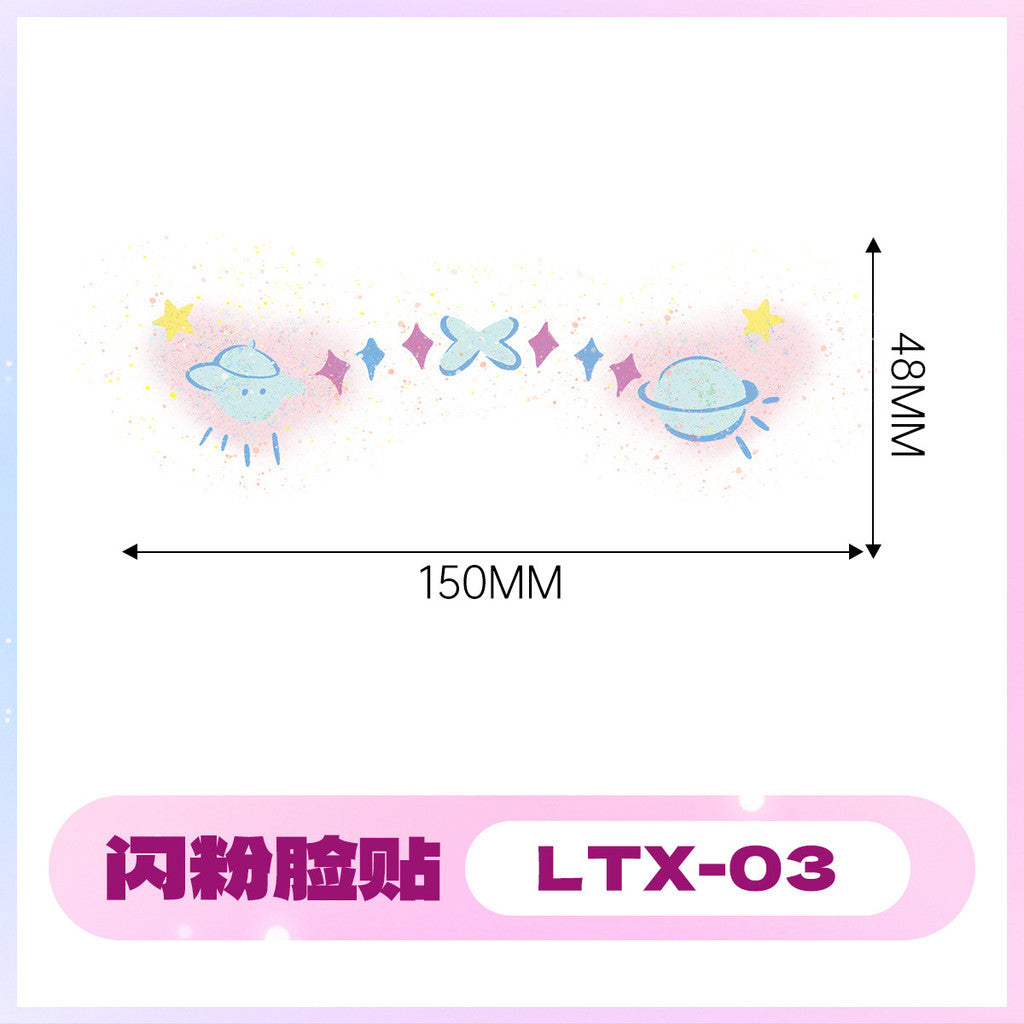 2025 New Glitter Makeup Stickers Music Festival Concert Party Party Disposable Face Stickers