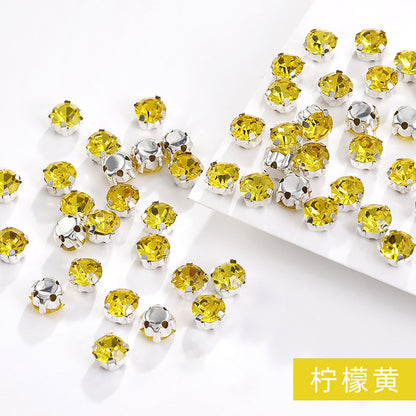 1440 pcs/bag 4mm/5mm solid single-claw rhinestone perforated hand-sewn drill thickened bottom support, luggage, clothing accessories, accessories, four-corner single-claw hand-sewn drill