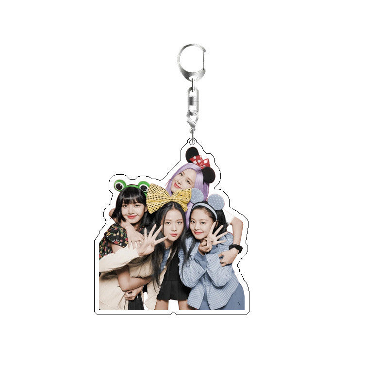 Korean Girl Group BP Keychain Double-sided Sandwich Acrylic Schoolbag Pendant