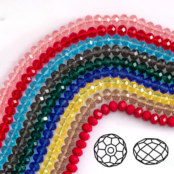 6/8mm Flat Crystal Glass Beads DIY Hand String Necklace Accessories
