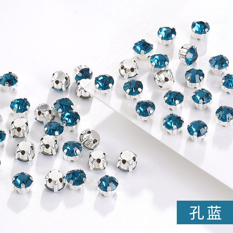 1440 pcs/bag 4mm/5mm solid single-claw rhinestone perforated hand-sewn drill thickened bottom support, luggage, clothing accessories, accessories, four-corner single-claw hand-sewn drill