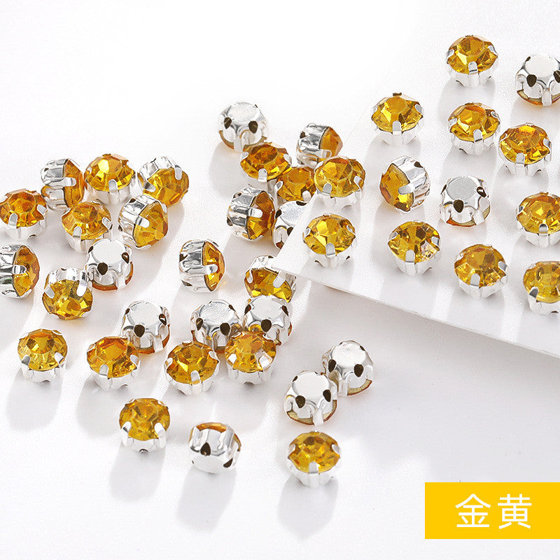 1440 pcs/bag 4mm/5mm solid single-claw rhinestone perforated hand-sewn drill thickened bottom support, luggage, clothing accessories, accessories, four-corner single-claw hand-sewn drill