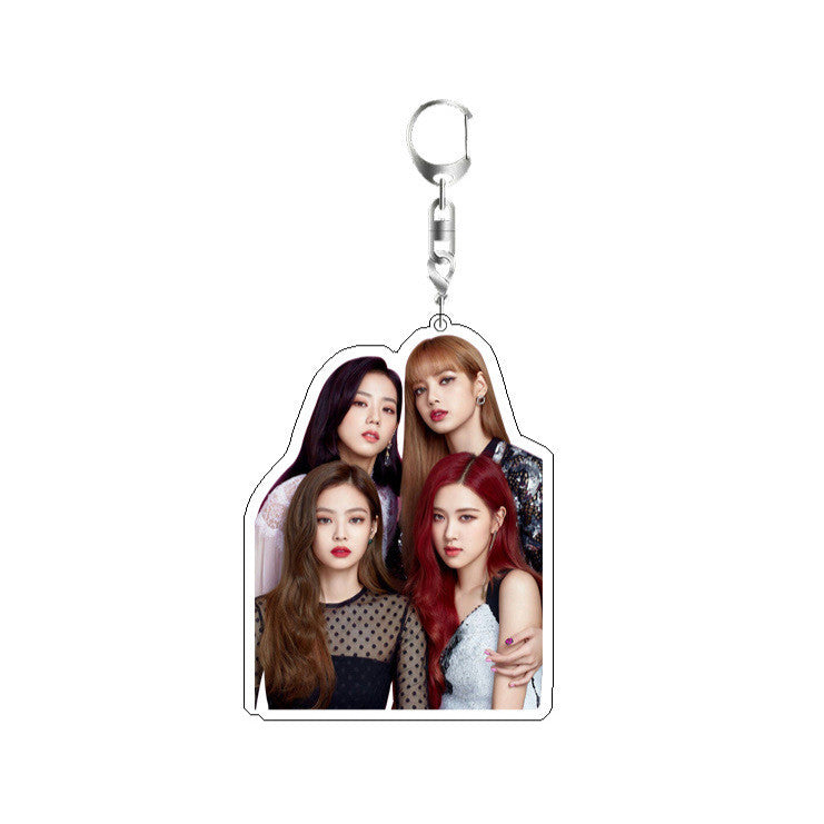Korean Girl Group BP Keychain Double-sided Sandwich Acrylic Schoolbag Pendant