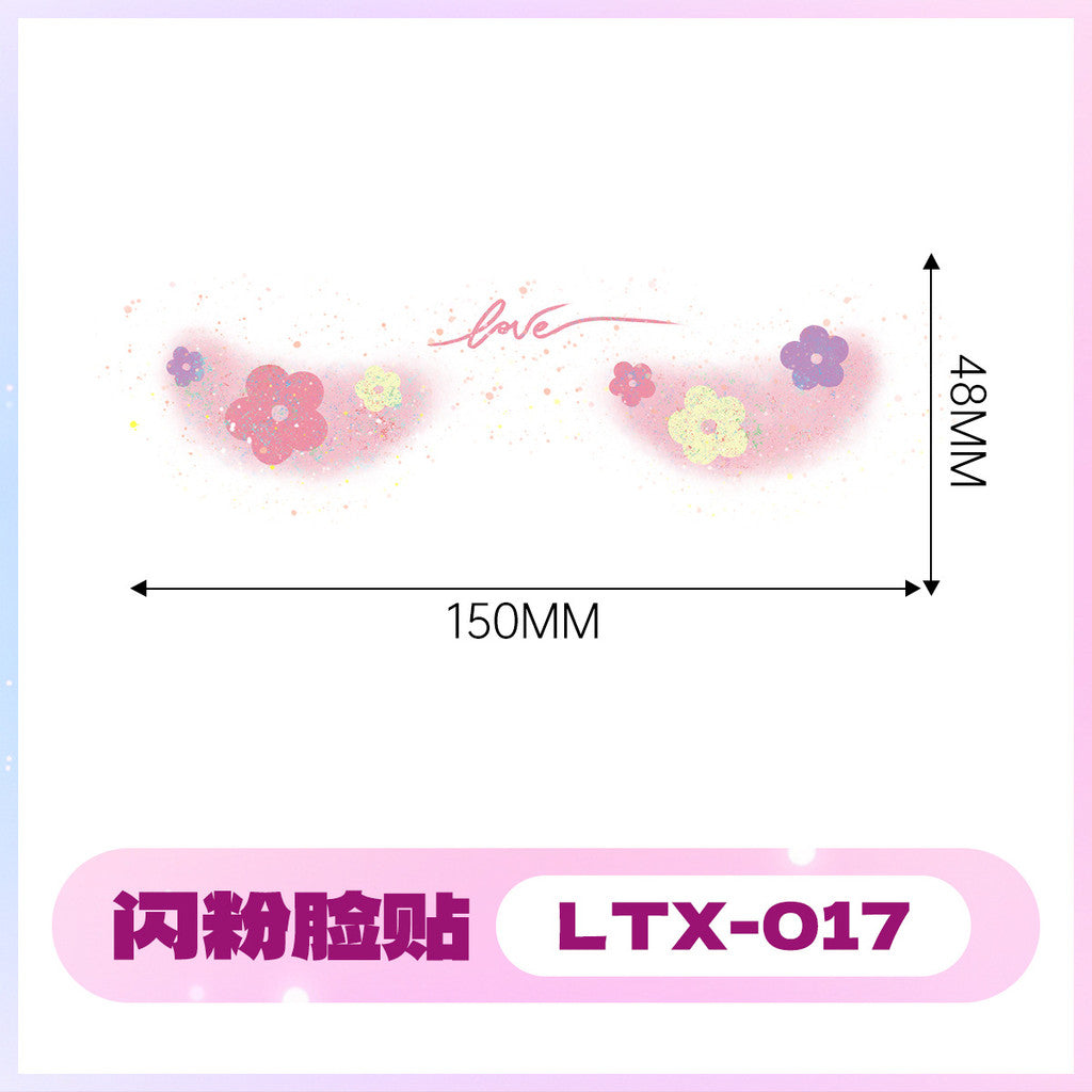 2025 New Glitter Makeup Stickers Music Festival Concert Party Party Disposable Face Stickers