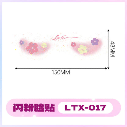 2025 New Glitter Makeup Stickers Music Festival Concert Party Party Disposable Face Stickers