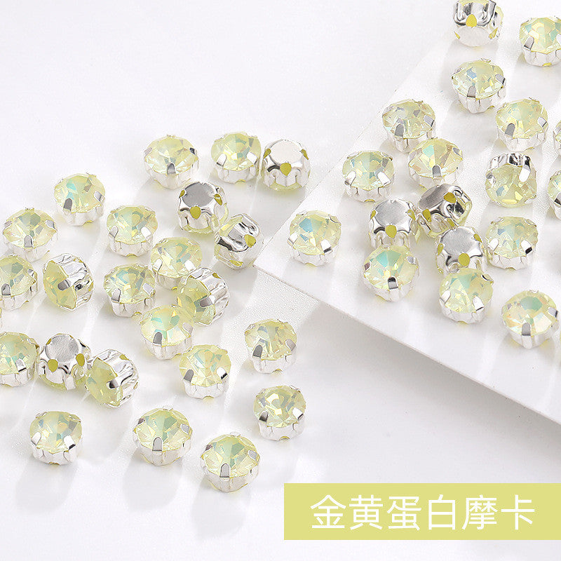 1440 pcs/bag 4mm/5mm solid single-claw rhinestone perforated hand-sewn drill thickened bottom support, luggage, clothing accessories, accessories, four-corner single-claw hand-sewn drill